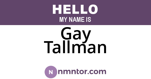 Gay Tallman