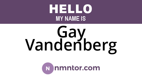 Gay Vandenberg