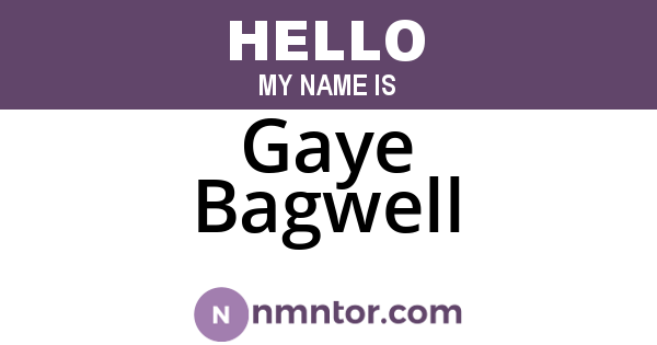 Gaye Bagwell
