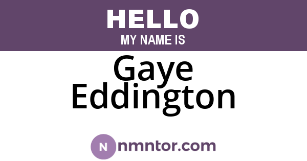 Gaye Eddington