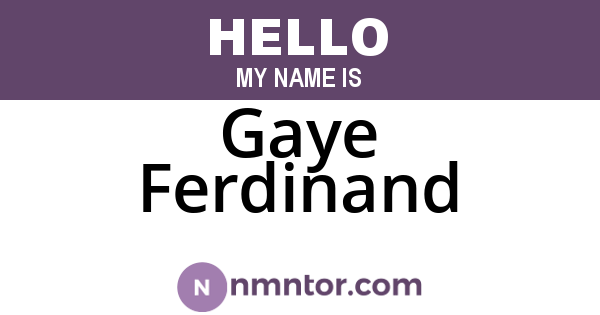 Gaye Ferdinand