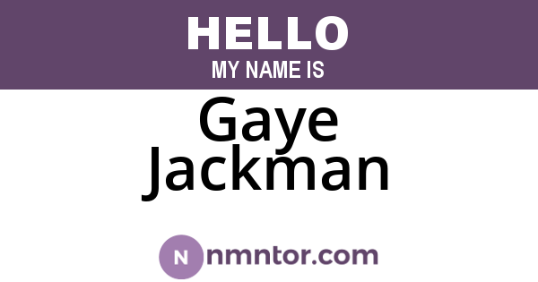 Gaye Jackman