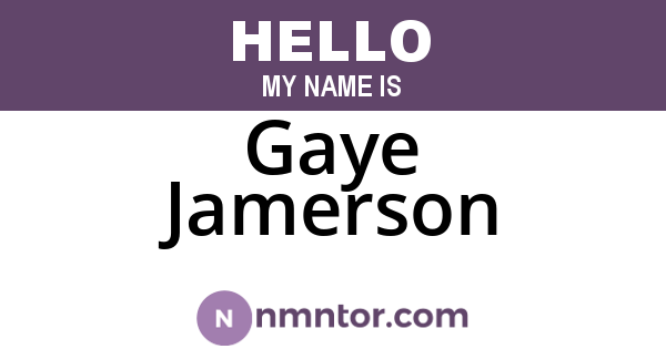 Gaye Jamerson