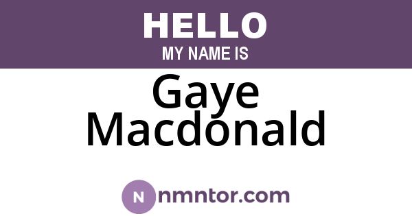 Gaye Macdonald
