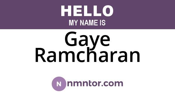 Gaye Ramcharan