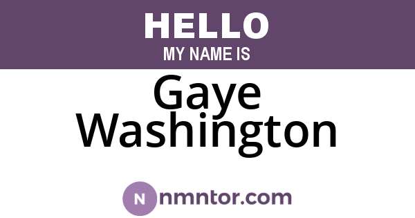 Gaye Washington