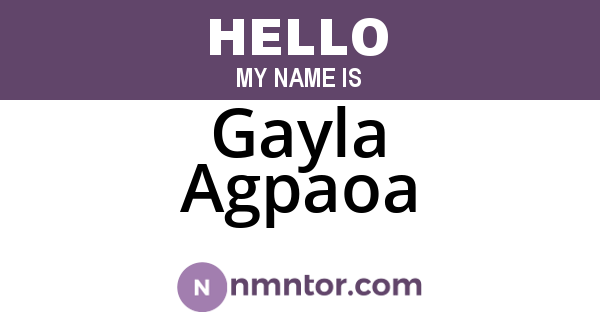 Gayla Agpaoa