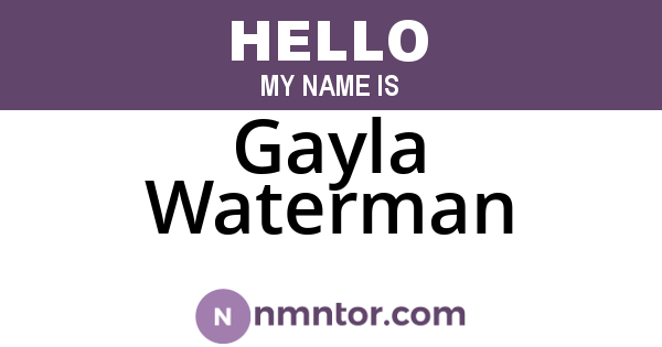 Gayla Waterman