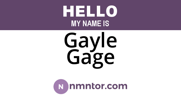 Gayle Gage