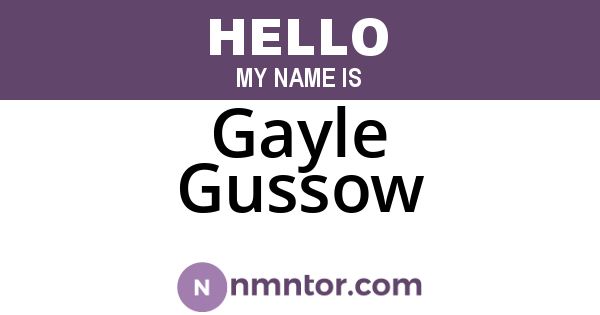 Gayle Gussow
