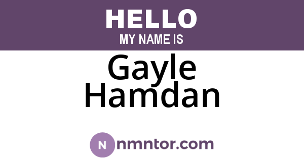 Gayle Hamdan