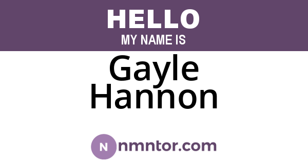 Gayle Hannon