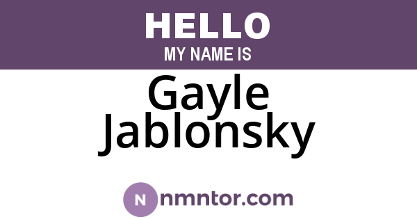 Gayle Jablonsky