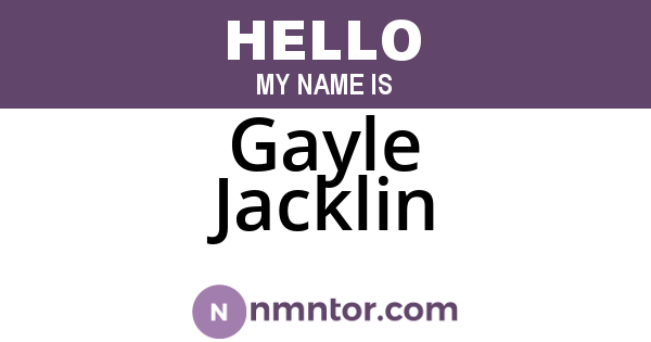 Gayle Jacklin