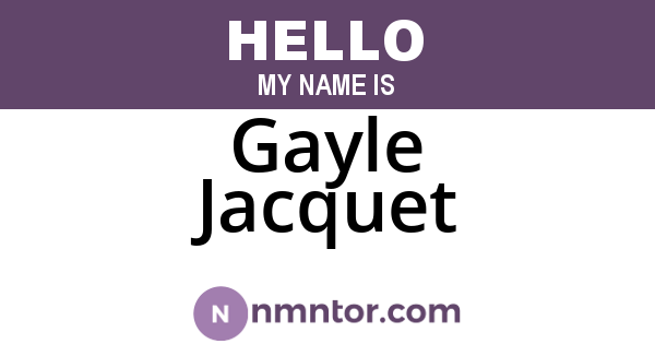 Gayle Jacquet
