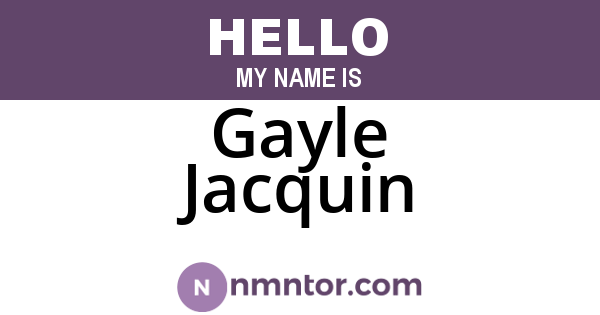 Gayle Jacquin