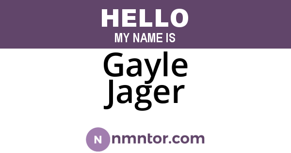 Gayle Jager