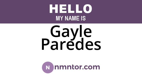 Gayle Paredes