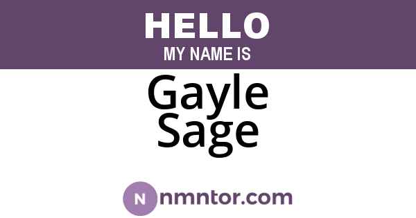 Gayle Sage