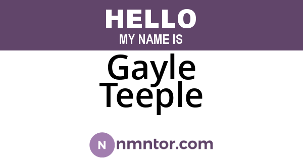 Gayle Teeple