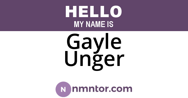 Gayle Unger