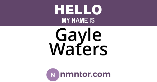 Gayle Waters