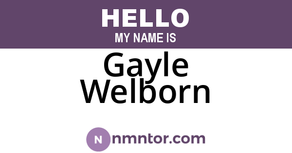 Gayle Welborn