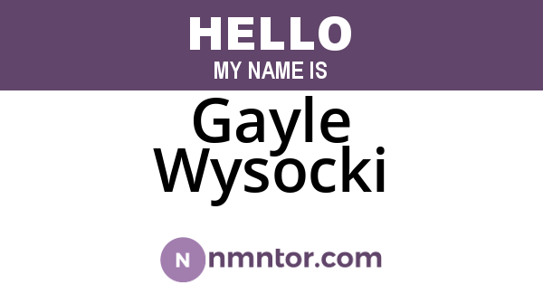 Gayle Wysocki