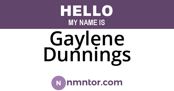 Gaylene Dunnings
