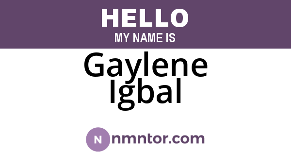 Gaylene Igbal