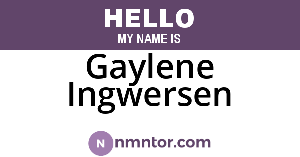 Gaylene Ingwersen