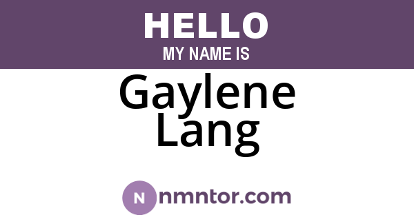 Gaylene Lang