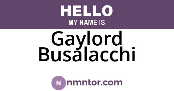 Gaylord Busalacchi