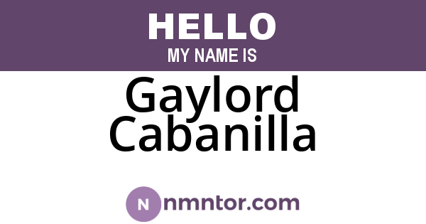 Gaylord Cabanilla