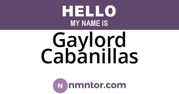 Gaylord Cabanillas