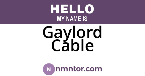 Gaylord Cable