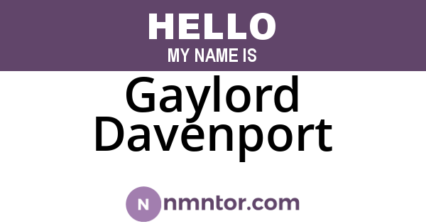 Gaylord Davenport