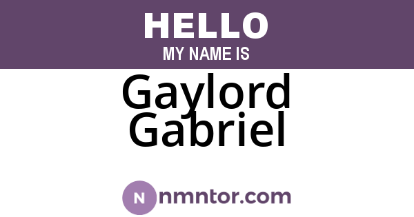 Gaylord Gabriel