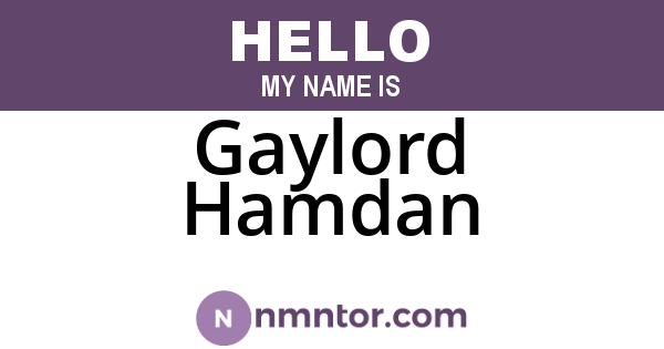 Gaylord Hamdan