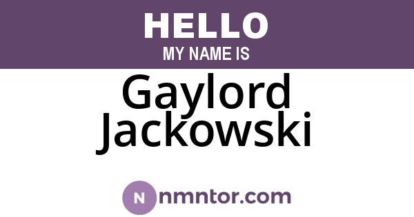 Gaylord Jackowski