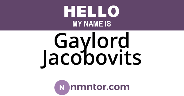 Gaylord Jacobovits
