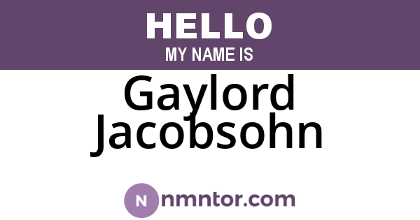 Gaylord Jacobsohn