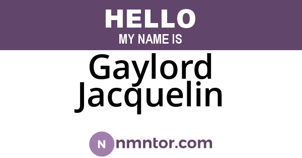 Gaylord Jacquelin