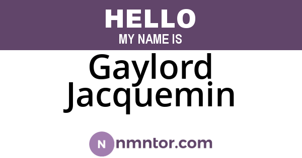Gaylord Jacquemin