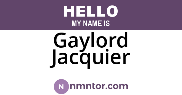 Gaylord Jacquier