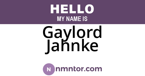 Gaylord Jahnke