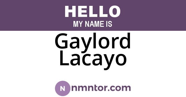 Gaylord Lacayo