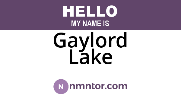 Gaylord Lake