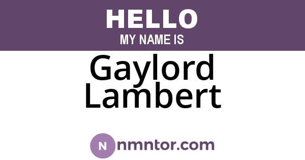Gaylord Lambert