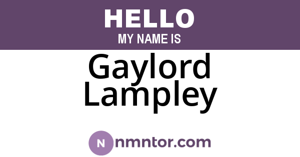 Gaylord Lampley